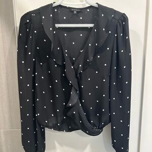 Dynamite polka dot long sleeve blouse